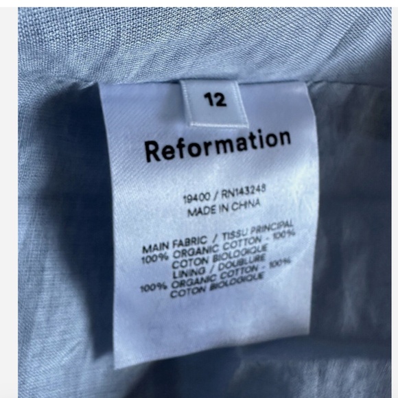 NEW Reformation Paxton Puff Sleeve Lace Embroidered Mini Dress Size 12 - Picture 10 of 13